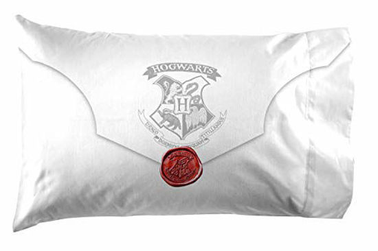 Picture of Jay Franco Harry Potter Lettered 1 Pack Pillowcase - Double-Sided Kids Super Soft Bedding - Features Hogwarts Invitation Sealed Envelope (Official Harry Potter Product)