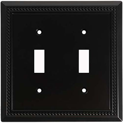 Picture of Harmon Designs Sunken Pearls Switch Plate/Wall Plate/Outlet Cover (Double Toggle, Matte Black)