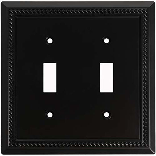 Picture of Harmon Designs Sunken Pearls Switch Plate/Wall Plate/Outlet Cover (Double Toggle, Matte Black)