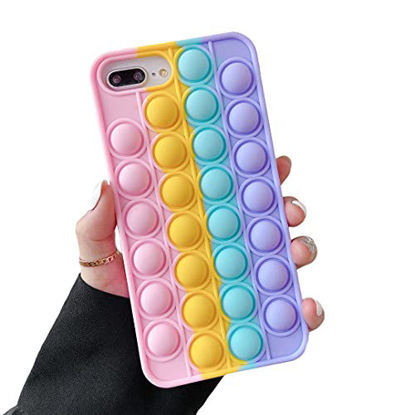 Picture of Cocomii Push Pop Fidget Toy iPhone 8 Plus/7 Plus/6 Plus Case, Slim Soft TPU Push Pop Bubble Fidget Sensory Toy Anxiety Stress Bumper Cover Compatible with Apple iPhone 8 Plus/7 Plus/6 Plus (Rainbow)