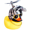 Picture of wonuu Rubber Duck Car Ornaments Yellow Duck Car Dashboard Decorations Cool Duck with Propeller Helmet Sunglasses Gold Chain