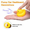 Picture of wonuu Rubber Duck Car Ornaments Yellow Duck Car Dashboard Decorations Cool Duck with Propeller Helmet Sunglasses Gold Chain