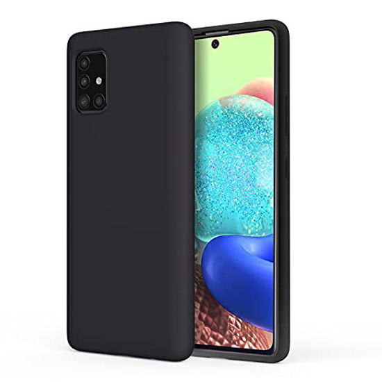 Picture of Meifei Galaxy A71 5G Case, Samsung A71 5G Case Liquid Silicone Case Dual Layer Hybrid Hard PC Soft Silicone Gel Rubber Bumper Slim Fit Shockproof Protective Phone Case for Samsung Galaxy A71 5G, Black