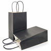 Picture of AZOWA Gift Bags Black Kraft Paper Bags with Handles (Black, 12 Pcs, 5 x 3.1 x 8.2 in)