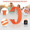 Picture of Unnite Stretchy Solo Loop Bands Compatible with Apple Watch Band 44mm 42mm, Silicone Sports Band Loop Elastic Strap Replacement Wristband for iWatch Series SE/6/5/4/3/2/1 (Orange, 42mm/44mm-M)