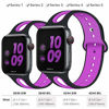 Picture of EXCHAR Compatible with Apple Watch Band 44mm 42mm Breathable Sport Bands Soft Silicone Strap Replacement Band for iWatch Series 4/3/2/1 for Women and Men M/L Black Purple