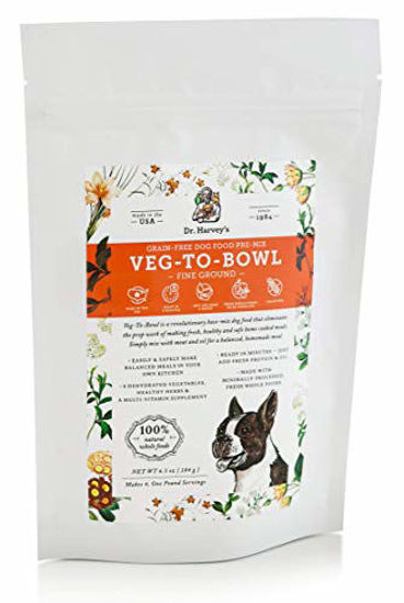 Picture of Dr. Harvey's Veg-to-Bowl Fine Ground Dog Food, Human Grade Dehydrated Base Mix for Dogs, Grain Free Holistic Mix for Small Dogs, Trial Size (6.5 oz)