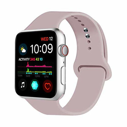 Picture of Uitee Sport Watch Band Compatible with Apple Watch 38mm 40mm 42mm 44mm, Soft Silicone Bands Replacement Strap Compatible with Apple Watch Series 4/3/2/1 S/M M/L