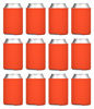 Picture of TahoeBay Blank Beer Can Coolers, Plain Bulk Collapsible Foam Soda Cover Coolies, Personalized Sublimation Sleeves for Weddings, Bachelorette Parties, HTV Projects (Bright Orange)