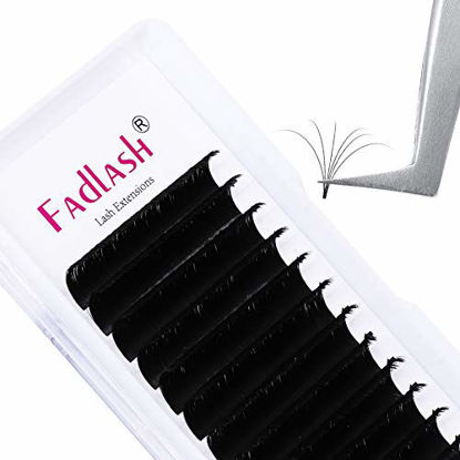 Picture of Volume Lash Extensions FADLASH Easy Fan 0.07mm 3D~10D Self Fanning Eyelash Extensions C/D Curl Easy Fanning Volume Lashes (0.07-C, 17mm)