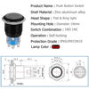 Picture of 19mm Latching Push Button Switches SPDT ON/Off Waterproof Black Metal 12V Ring LED with Wire Plug (Red)