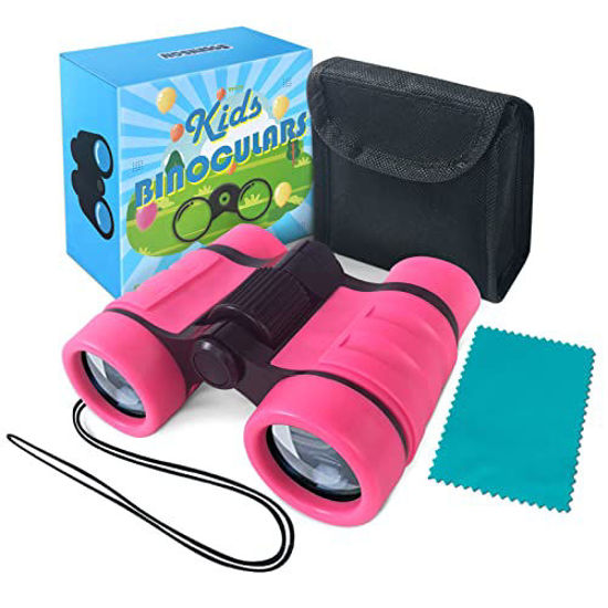 Picture of Binoculars for Kids Toys Gifts for Age 3-12 Years Old Boys Girls Kids Telescope Outdoor Toys for Sports and Outside Play Hiking, Bird Watching, Travel, Camping, Birthday Presents (Pink)