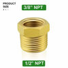 Picture of Taisher 5PCS Brass Reducer Hex Bushing Threaded Pipe Fitting 1/2" NPT Male x 3/8" NPT Female Adapter