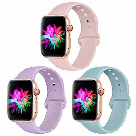 Picture of Sport Band Compatible for Apple Watch Band 40mm 38mm, EXCHAR Soft Silicone Band Replacement Wrist Strap for iWatch Series 5/4/3/2/1