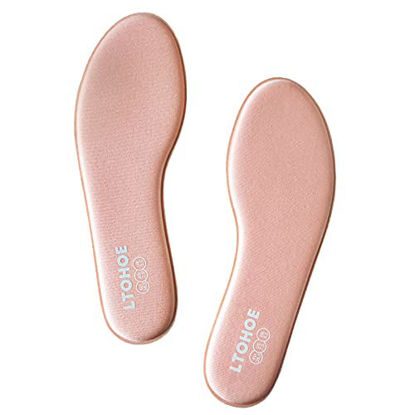 Picture of Memory Foam Insoles for Women, Replacement Shoe Inserts for Work Boot, Running Shoes, Hiking Shoes, Sneaker, Cushion Shoe Insoles Shock Absorbing for Foot Pain Relief, Comfort Inner Soles Pink US 7.5