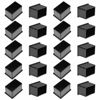 Picture of Bonsicoky 20Pcs Rectangle Rubber Furniture Leg Caps 1" x 1-1/2", Black Vinyl Flexible Chair Leg Floor Protectors for Patio/Indoor Furniture Legs, 25 x 38mm