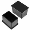 Picture of Bonsicoky 20Pcs Rectangle Rubber Furniture Leg Caps 1" x 1-1/2", Black Vinyl Flexible Chair Leg Floor Protectors for Patio/Indoor Furniture Legs, 25 x 38mm