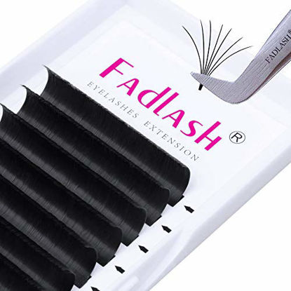 Picture of Eyelash Extensions Thickness 0.03 D Curl 11mm Premade Fans 2D-10D Easy Fan Lash Self Fanning|Optinal C/D Curl Salon Use By FADLASH (0.03-D,11mm)