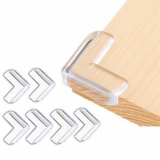 Picture of Corner Guards, Baby Proofing Corner Protector, Best Clear Baby Corner Guards High Resistant Adhesive Gel - Stop Child Head Injuries - Tables, Furniture & Sharp Corners Baby Proofing