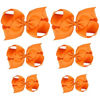 Picture of HLIN Toddler Girls 6PCS Orange Hair Bow Clips Matching American Girls Doll & Girls (6inch 2, 4.5inch 2, 3inch 2)