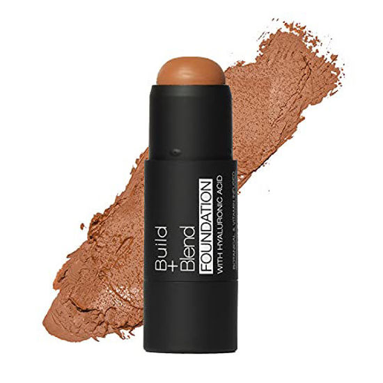 Picture of Palladio BUILD + BLEND Foundation Stick, Contour Stick for Face, Professional Makeup for Perfect Look, 0.25 Ounce (Cinnamon)