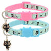 Picture of Barleygoo 2 Pack Glow in The Dark Cat Collar with Bell Breakaway Safety Cat Puppy Collars with Pendant Light Blue and Pink