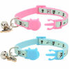 Picture of Barleygoo 2 Pack Glow in The Dark Cat Collar with Bell Breakaway Safety Cat Puppy Collars with Pendant Light Blue and Pink