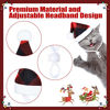 Picture of Xuniea Cat Christmas Hats 4 Pieces Plaid Dog Santa Hats Small Animal Hats Pet Christmas Hats Cat and Dog Pet Costumes 5.5 x 7.8 Inch, 3.5 x 4.3 Inch (Black and Red, Black and White,Plaid Pattern)