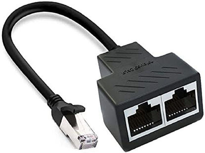 Picture of Ethernet Splitter RJ45 Network Adapter, MVBOONE Ethernet 1 Male to 2 Female LAN Ethernet Splitter Adapter Cable, Suitable Super Cat5, Cat5e, Cat6, Cat7