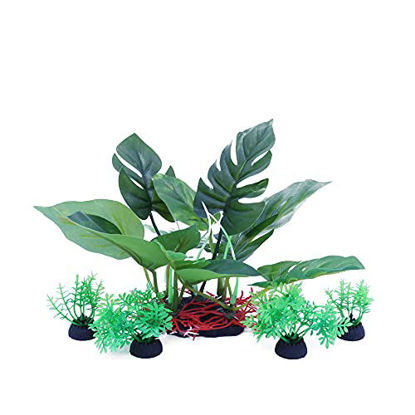 Picture of Aquarium 6 inch Silk Plants for Betta Fish Tank, Underwater Aquatic Water Grass Decor