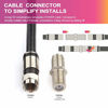 Picture of GTOTd Coaxial Cable (10 Feet) with RG6 Coax Cable Connector (and F-Type Cable Extension Adapter) White Coax Satellite TV 75 Ohm Cable ¡­