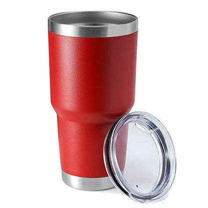 Picture of HASLE OUTFITTERS 30oz Tumbler Stainless Steel Coffee Tumbler Double Wall Vacuum Insulated Travel Mug with Lid (Red, 1 Pack)