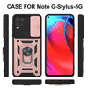 Picture of Lokyoo Compatible with Moto G Stylus 5G 2021 Case with Camera Cover & Kickstand, Slide Lens Cover + Built-in 360° Rotate Ring Stand, Armor Style, Impact-Resistant, Full Protect for Moto g Stylus 5G