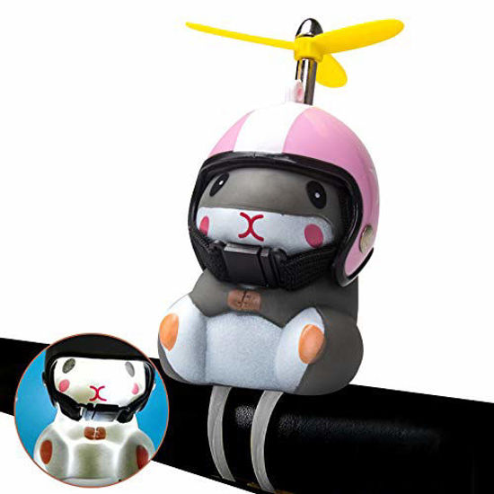 GetUSCart wonuu Duck Bike Bell with Light and Helmet Cute Hamster