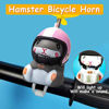 Picture of wonuu Duck Bike Bell with Light and Helmet Cute Hamster Bicycle Horn, Dashboard Decoration Hamster Toy Motorcycle Bike Bells Rubber Duck Car Dashboard Decorations (Pink&Star-Hamster)