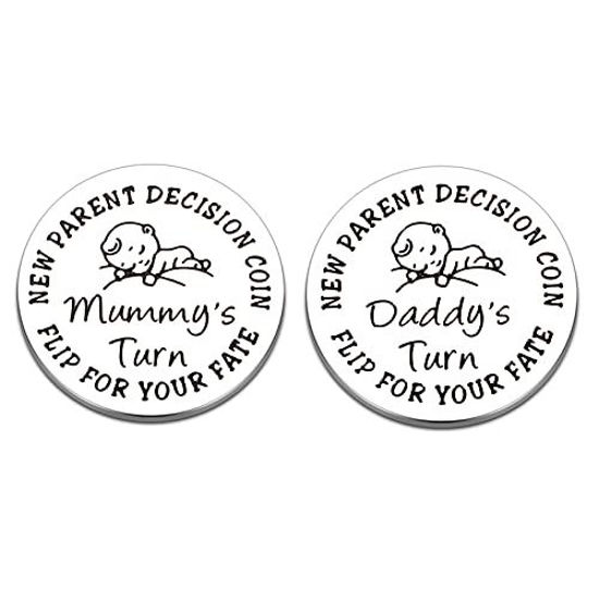 Funny Decision Coin for New Parents Gifts for Mum Dad Newborn Baby