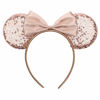 Picture of YanJie Mouse Ears Bow Headbands, Glitter Party Rose Gold Satin Bow Princess Decoration Cosplay Costume for Girls & Women (dsnfg-7)