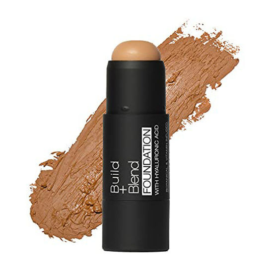 Picture of Palladio BUILD + BLEND Foundation Stick, Contour Stick for Face, Professional Makeup for Perfect Look, 0.25 Ounce (Amber Glow)