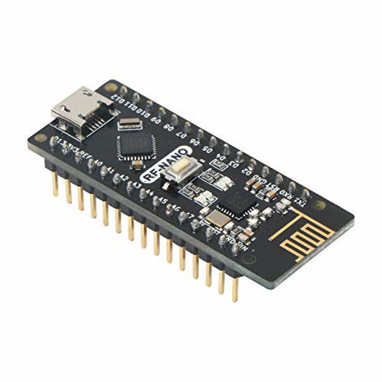 Picture of Keywish RF-Nano No Soldering Mirco USB Board Integrate nRF24L01 Wireless Module ATmega328P Micro-Controller Board Compatible with Nano V3.0 (2 Pcs)