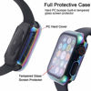 Picture of iTecFree for Apple Watch Case 44mm with Screen Protector,PC Hard Protective Cover Bumper Built-in Tempered Glass Screen Protector for iWatch SE Series 6 5 4 Accessories (Colorful, 44mm)