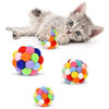 Picture of Cat Toy Balls with Bell ( 3 Sizes/Pack), TUSATIY Colorful Soft Fuzzy Balls Built-in Bell for Cats, Interactive Playing Chewing Toys for Indoor Cats and Kittens