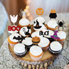 Picture of 36 pcs Halloween Ghost Boo Glitter Cupcake Toppers Ghost Boo 36 Pack Cupcake Topper muffin for Halloween, Birthday, Decoration Party Supply