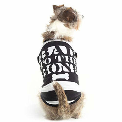 Picture of Bad to The Bone Jailbird Dog Shirt - Cute Convict Halloween Costume (Large)