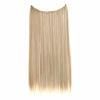 Picture of SARLA Short Halo Hair Extensions 14 inch 3.2 Oz Dirty Blonde Straight Synthetic Hairpieces Hidden Wire Headband for Women Heat Resistant Fiber No Clip