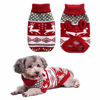 Picture of Vehomy Dog Christmas Sweaters Pet Winter Knitwear Xmas Clothes Classic Warm Coats Reindeer Snowflake Argyle Sweater for Kitty Puppy Cat-L