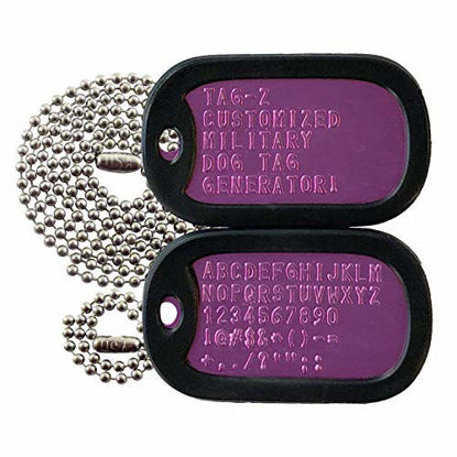 Picture of Personalized Military Dog Tags - PURPLE ALUMINUM