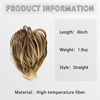 Picture of CJL HAIR Messy Bun Hair Piece Straight Fake Bun Scrunchies High-Temperature Fiber Synthetic Fully Ash Brown With Gold Blonde Highlight Short Ponytail Extension Instant Updo Donut Chignons Elastic Scrunchy Hairpiece for Women Girls