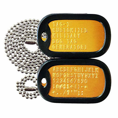 Picture of Personalized Military Dog Tags - ORANGE ALUMINUM