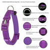 Picture of Petiry Reflective Nylon Dog Collar with Breathable Neoprene Padding,Adjustable for Puppy Medium Large Dog Collar(Neck 13"-18.9",Purple)