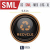 Picture of Recycle and Trash Logo Symbol - Elegant Copper Look for Trash Cans, Containers, and Walls - Laminated Vinyl Decal (Small, Copper)